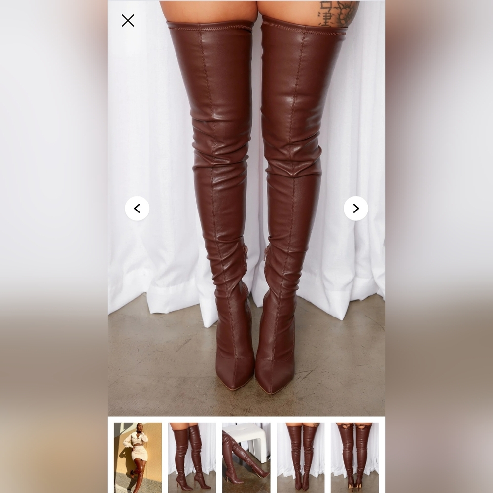 Fashion Nova Chic Brown Over-the-Knee Boots